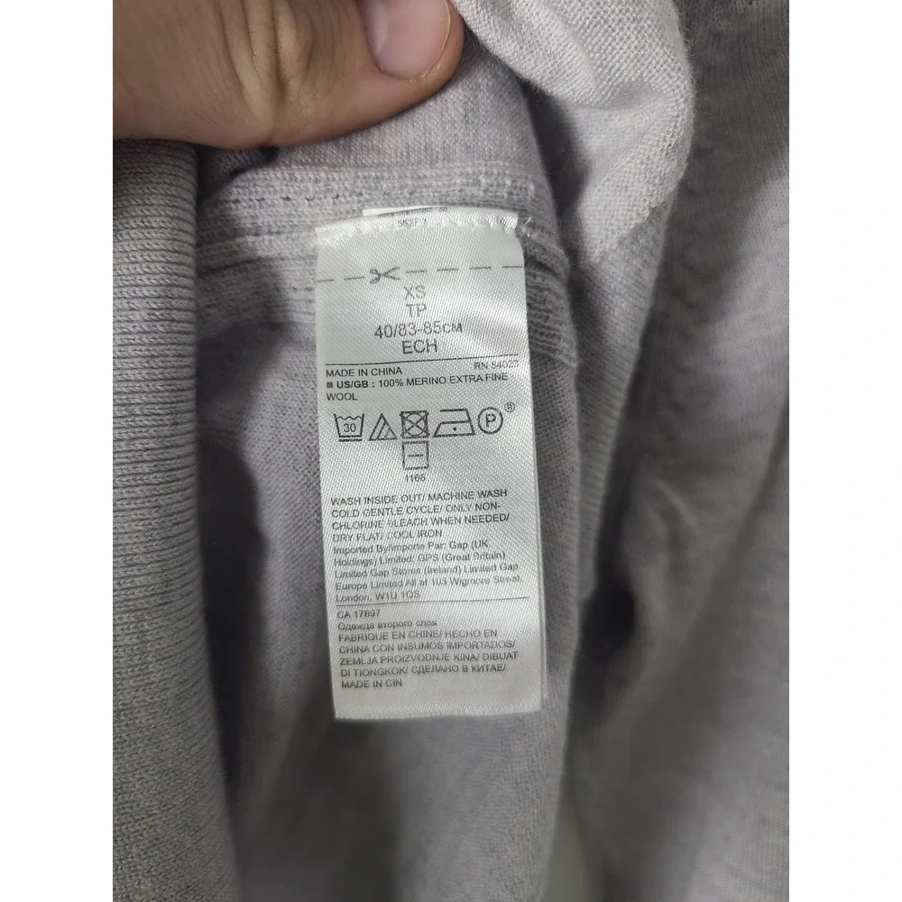 Banana Republic Sweater‎ Men XS Gray Extra Fine Merino Wool Crewneck Pullover